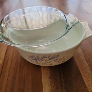 Vintage Pyrex Baking Dish Blue Iris Pattern